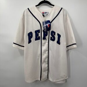Pepsi Mens Small/Medium Baseball Jersey White Vintage Generation Next NWT Spots
